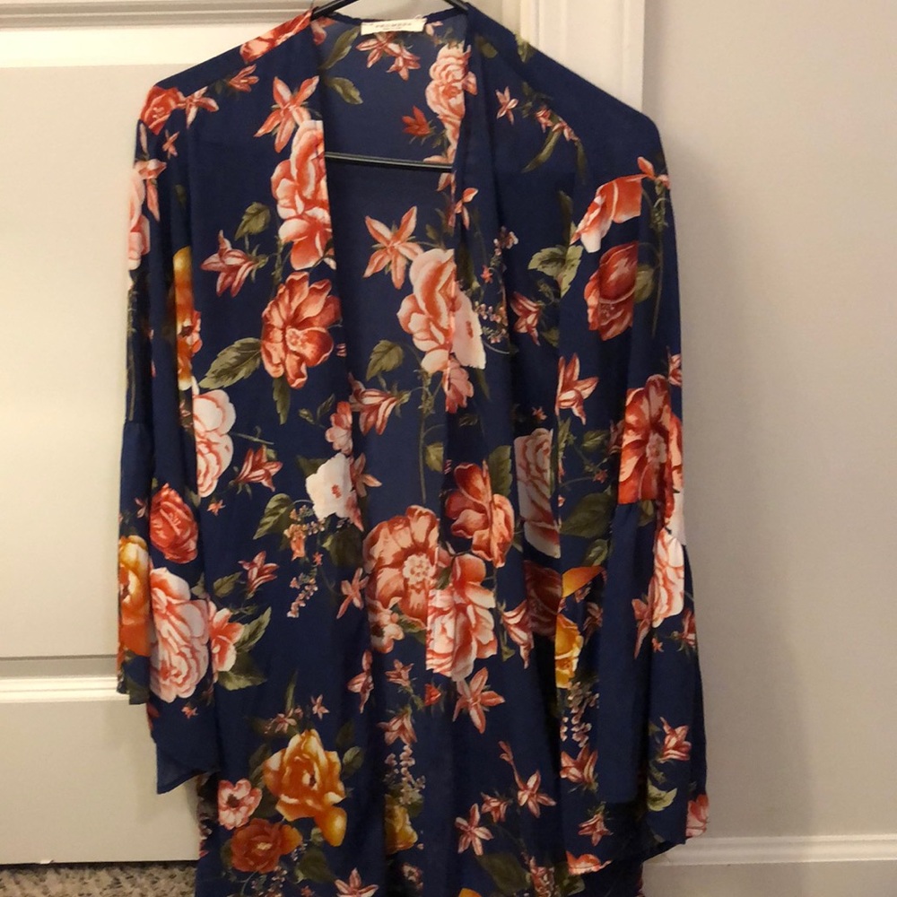 Ruffle sheer cardigan